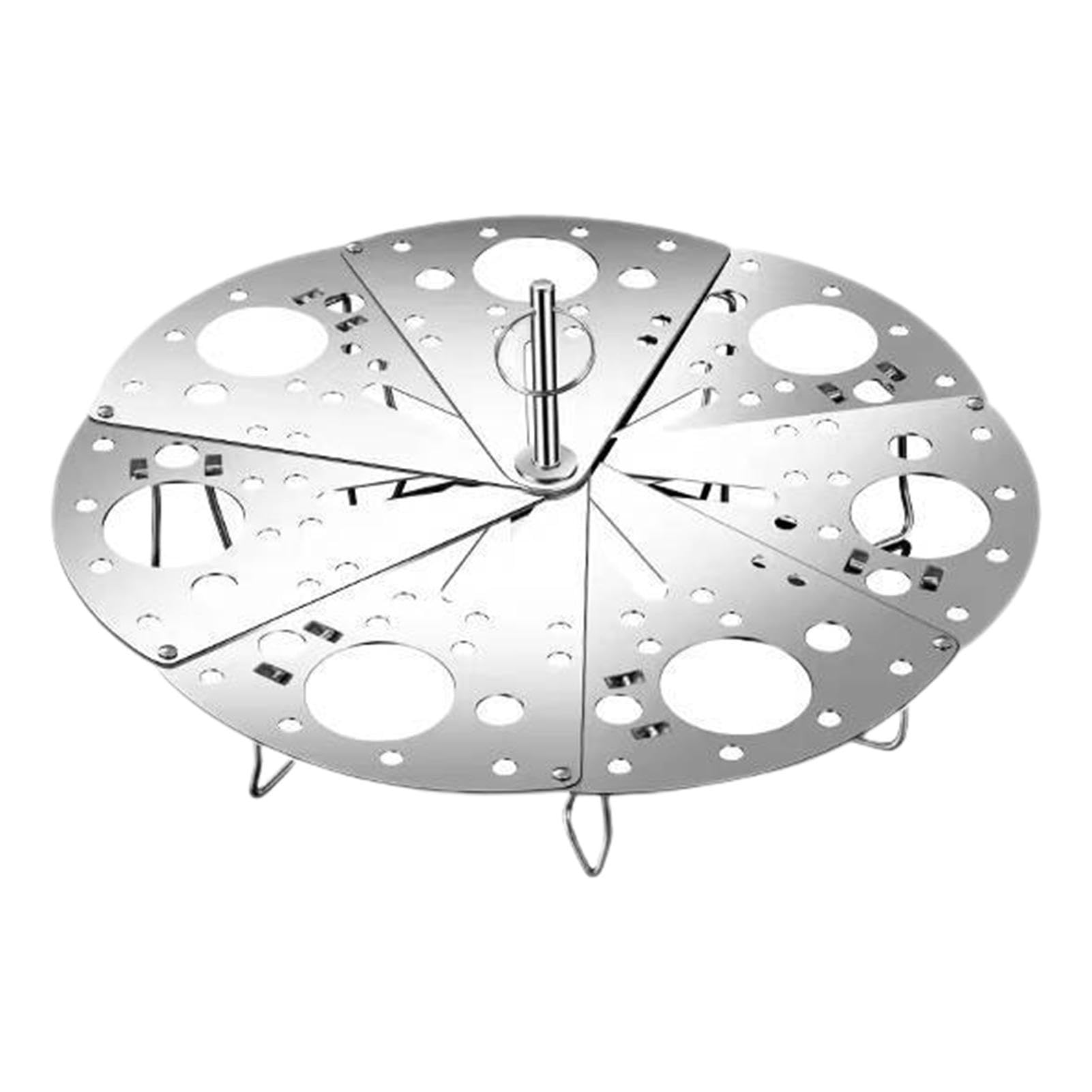 Steamer Rack, Stainless Steel Round Steaming Tray Cooling Rack, Portable Steamer Rack Cooking, Expandable Steam Rack with Expandable Design, Heat Resistant Rack Trivet for Home Kitchen