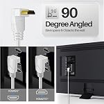 Câble HDMI TNP 4K Angle Droit 270 Degrés (15 FT) - Cordon HDMI Haute Vitesse 18GBPs Blanc 4K 60Hz HDR 2K 2160p 1080p 1440p 3D ARC/eARC Ethernet pour Jeux Vidéo Xbox One X PS 4 Pro & Apple TV HDTV