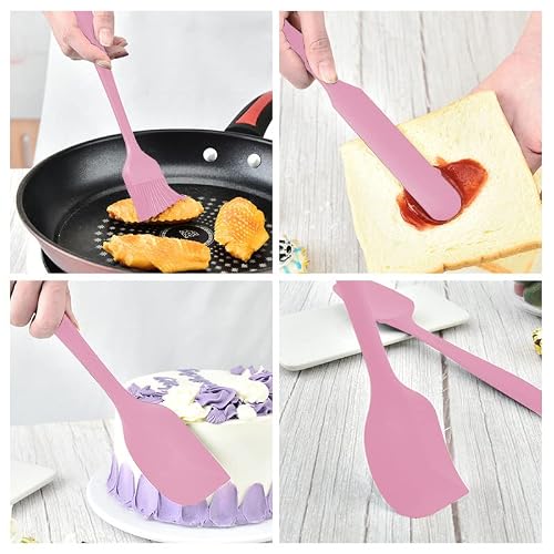 Heaoubo Silicone Spatula Set For Nonstick Cookware, Baking Cooking Mixing, Seamless Design, Dishwasher Safe Bpa-Free Pink Set Of 6 #TOP6