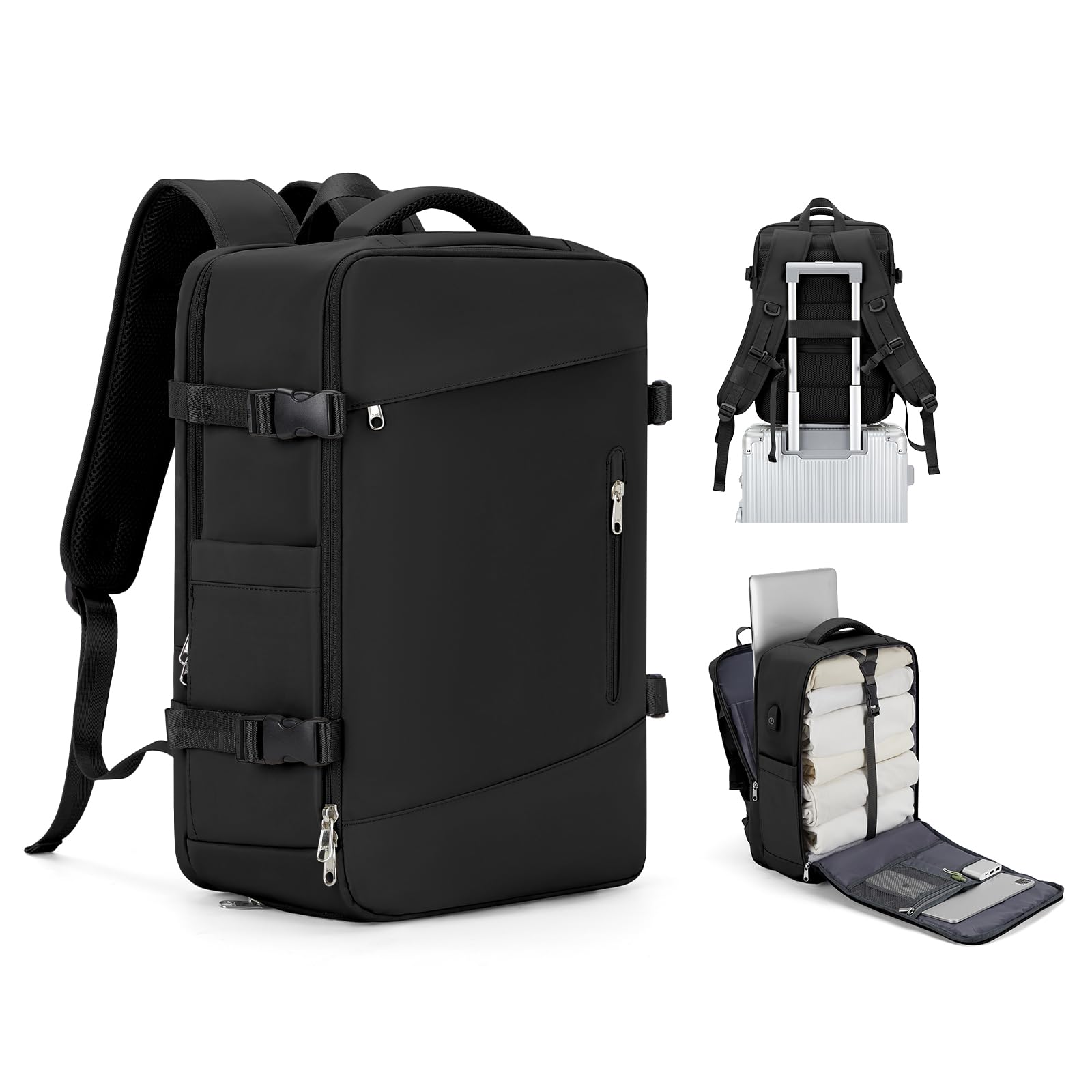 SZLX Borse da Cabina per Easyjet 45x36x20 Zaino da Viaggio aereo Bagaglio a Mano Zaino Ryanair 40x20x25 con porta USB zaino Borsa da Viaggio Impermeabile donna zaino per Computer Casual Daypack