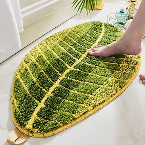 Tapis de bain feuilles vertes 41x61 cm antidérapant et absorbant Green Leaf