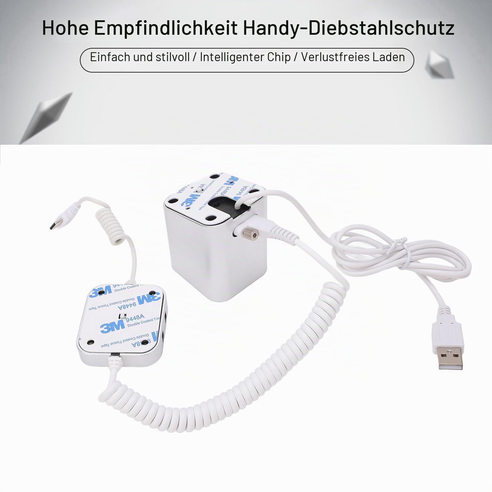 Anti-Diebstahl-Handy-Display-Ständer, mit 95–120 DB Sicherheitsalarm, Schnelles Aufladen, Anti-Einbruch-Telefonhalter für Ausstellungshallen, Geschäft (Typ-C)