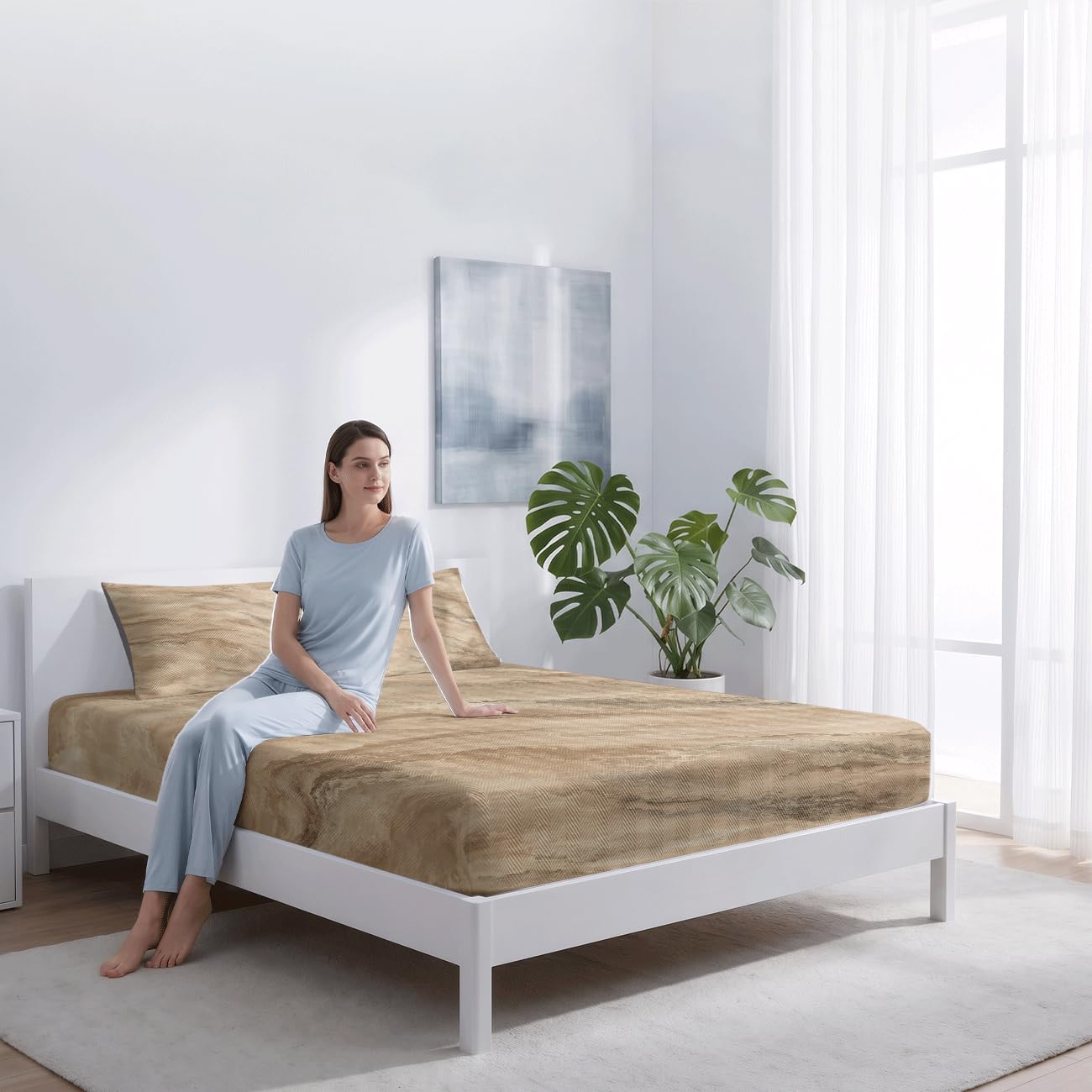 Lenzuolo Con Angoli Rinfrescante (Marmo d'oro 1,200x220cm)