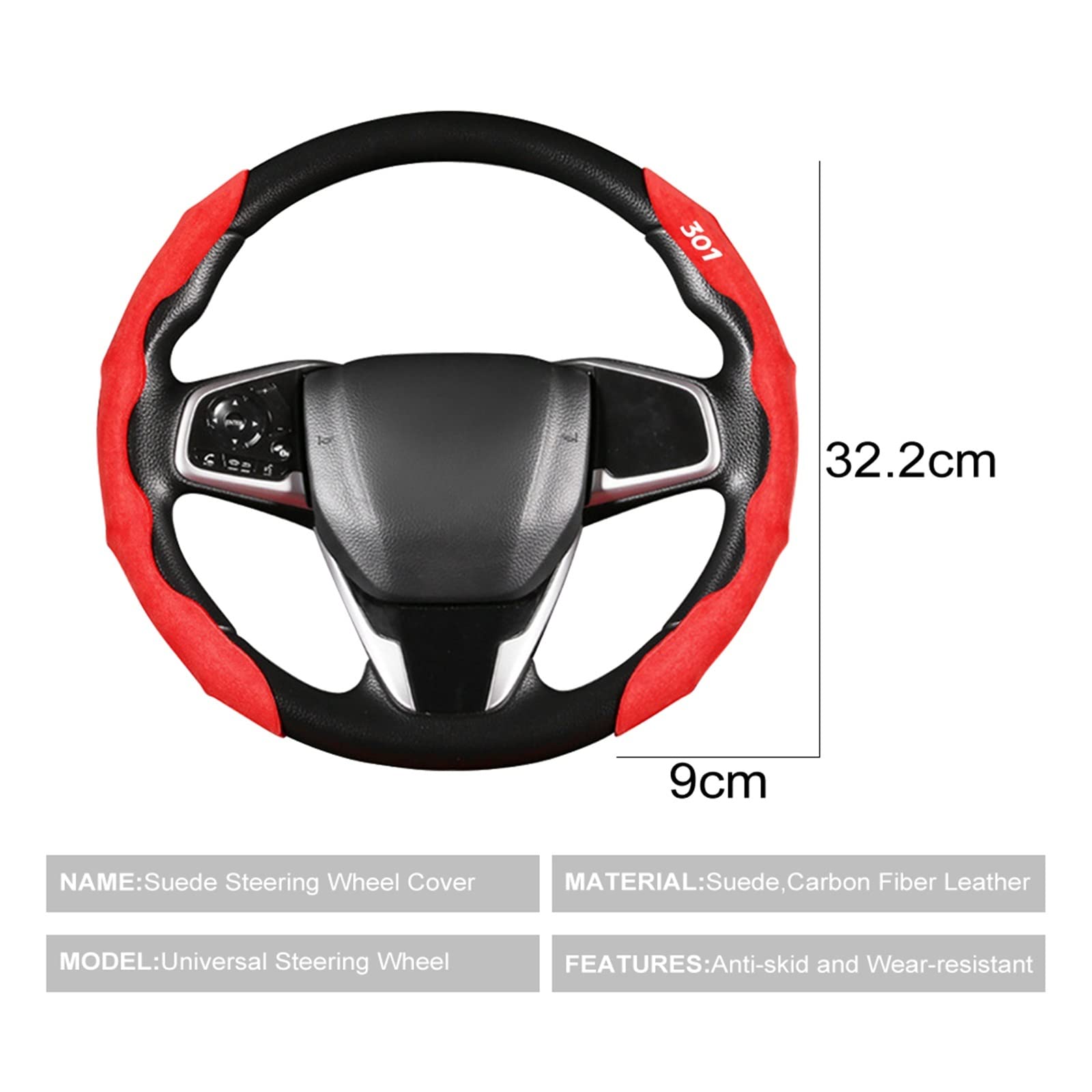 Housse De Volant Peugeot Anti-Dérapante - Pour 2008, 308, 3008, 5008 Et Autres Modèles
