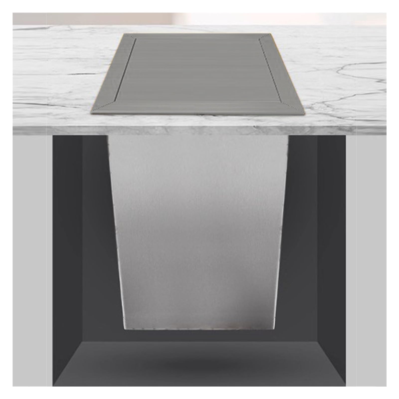 DFGHNBVC Stainless Steel Builtin Trash Can160Mm Kitchen Cabinet Trash Bin With Lid Dropin Garbage Chute For Home Office Restaurant And Hotel,Grey-160Mm