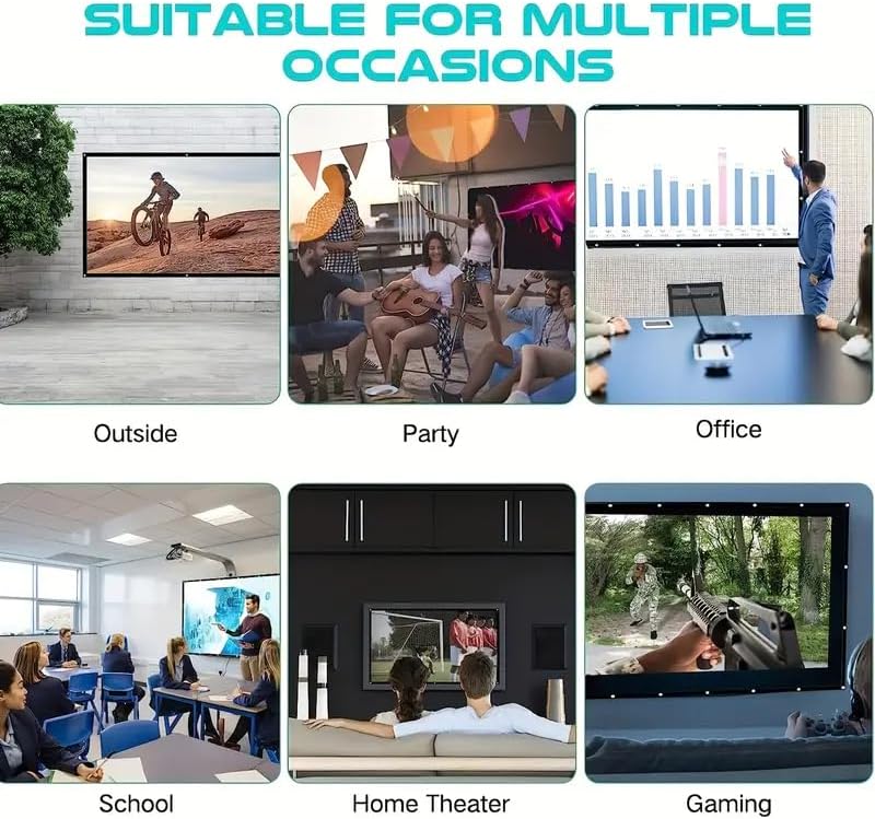 72インチ 100インチ ポータブル 折りたたみ式 プロジェクタースクリーン 16:9 ポリエステル ホームシアター 集会 オフィス