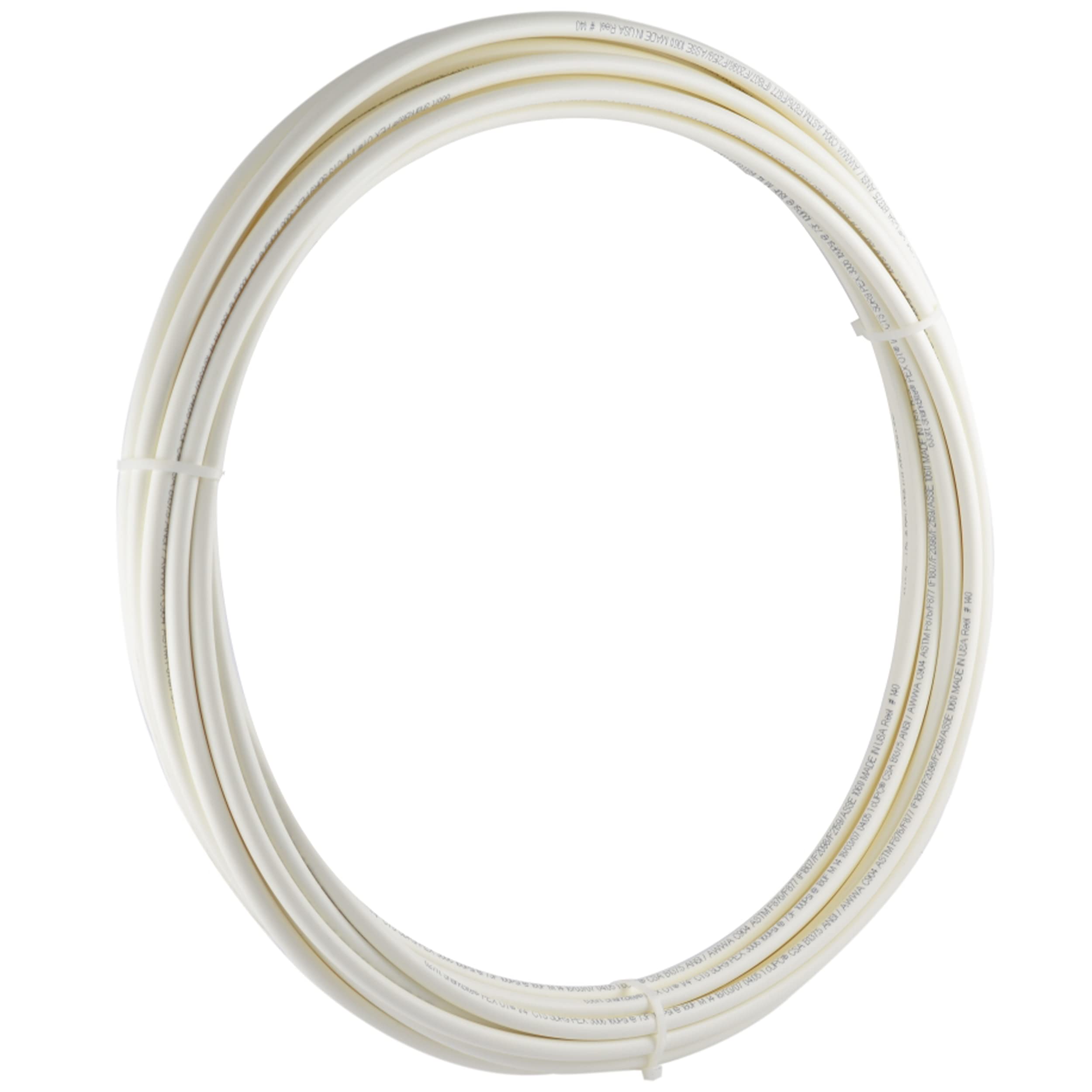 SharkBite 1/4 Inch x 50 Feet White PEX-B, PEX Pipe Flexible Water Tubing for Plumbing, U850W50
