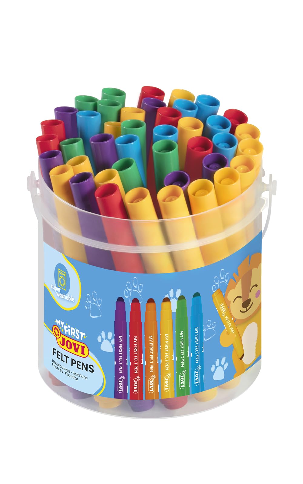 Jovi - MY FIRST 36 Pack Super Washable Kids Marker Pens, Broad Point, Felt Pen 6 Assorted Colors (1236)