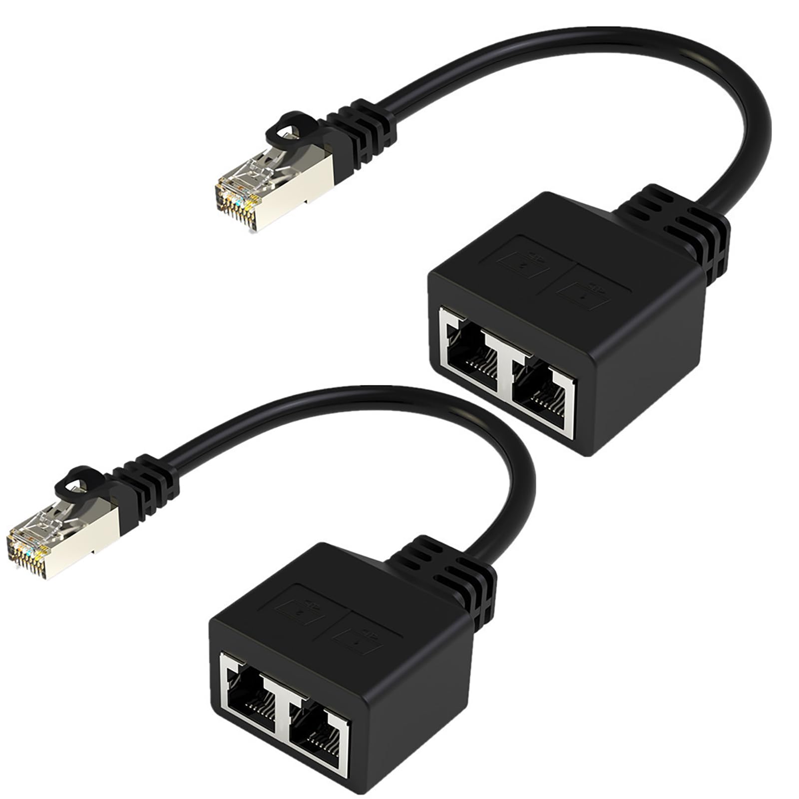 Meiliyizu RJ45 Splitter Connectors Adapter 1 To 2 Ways Ethernet Splitter Cable Plug Play Ethernet Extender Converters For Laptop
