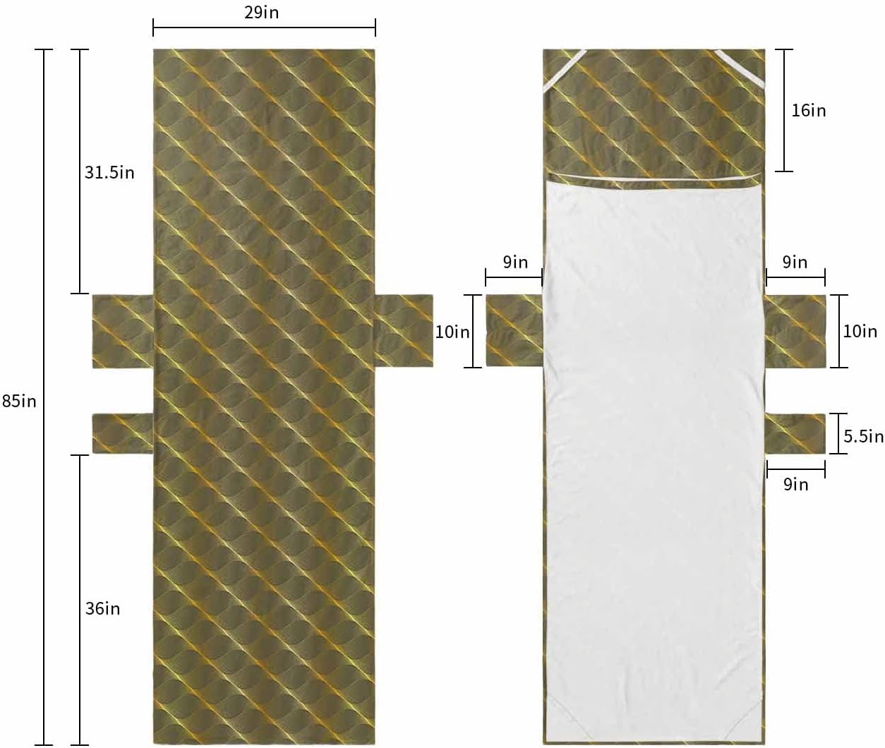 Classical Brown Beach Pool Patio Lounge Chaise Chair Cover Towel With Pockets,Absorbent & Quick Dry Microfiber Towel Cover Bag Summer Accessories for Sunbathing Royal Elegant Abstract Geometric Stripe