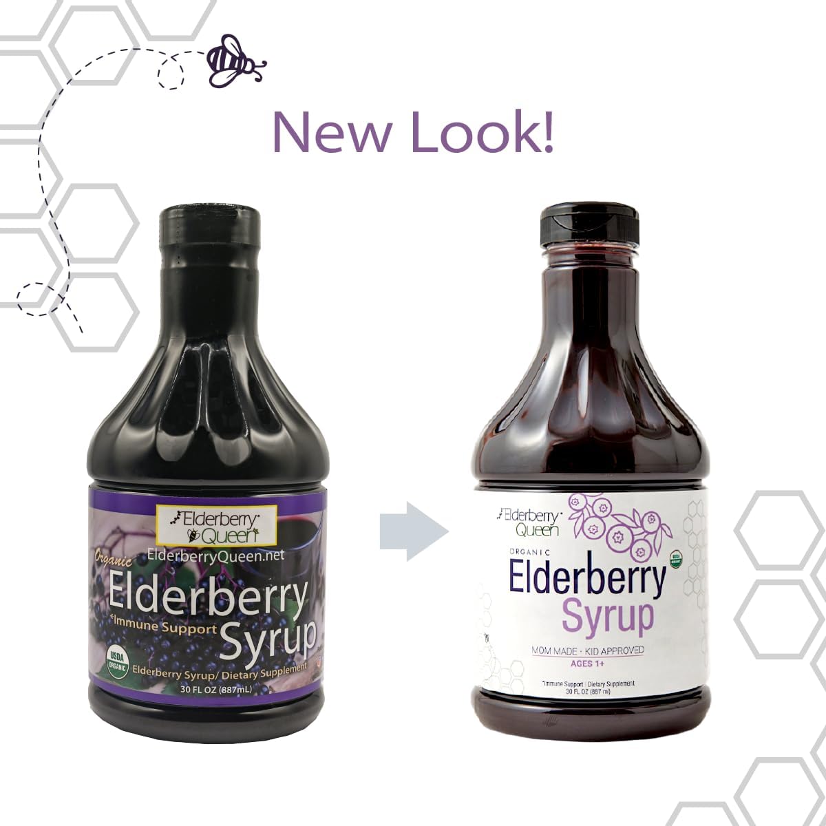 Elderberry Queen Organic Elderberry Syrup 30 Fl Oz - Immune Support Formula with Sambucus Black Elderberry & Aronia Berry - Pure Natural Certified Organic Elderberry Syrup for Kids and Adults