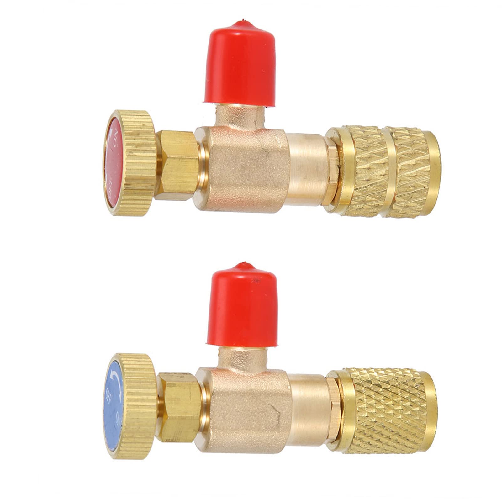 Valvola di Sicurezza del Liquido per R410A R22 Refrigerante, Adattatore da 1/4 di Pollice per Collettore, 2 Pezzi