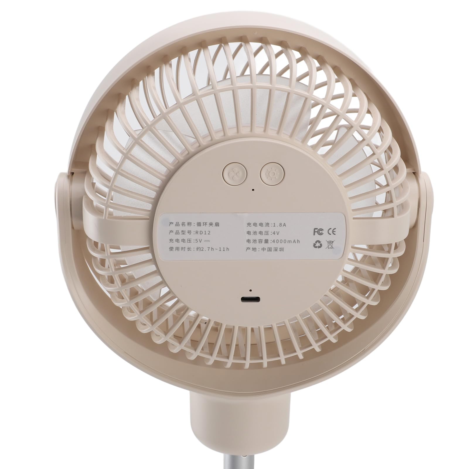 Topiky Ventilatore da Scrivania Oscillante, Ventola Telescopica con Clip con Luce Notturna a LED, Ventilatore da Tavolo Piccolo Ricaricabile Tramite USB, Portatile Silenzioso a 4 velocità per