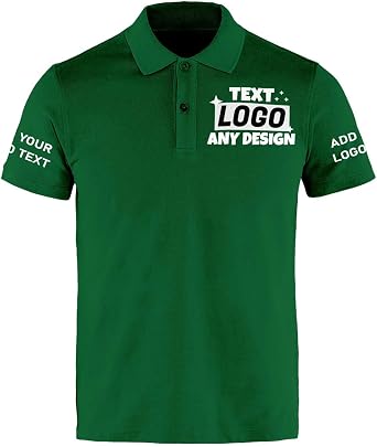 Custom Polo Shirts,Customized Your Own Text Logo/Photo Polo Shirt, Personalized Golf Men Women Embroidered Print