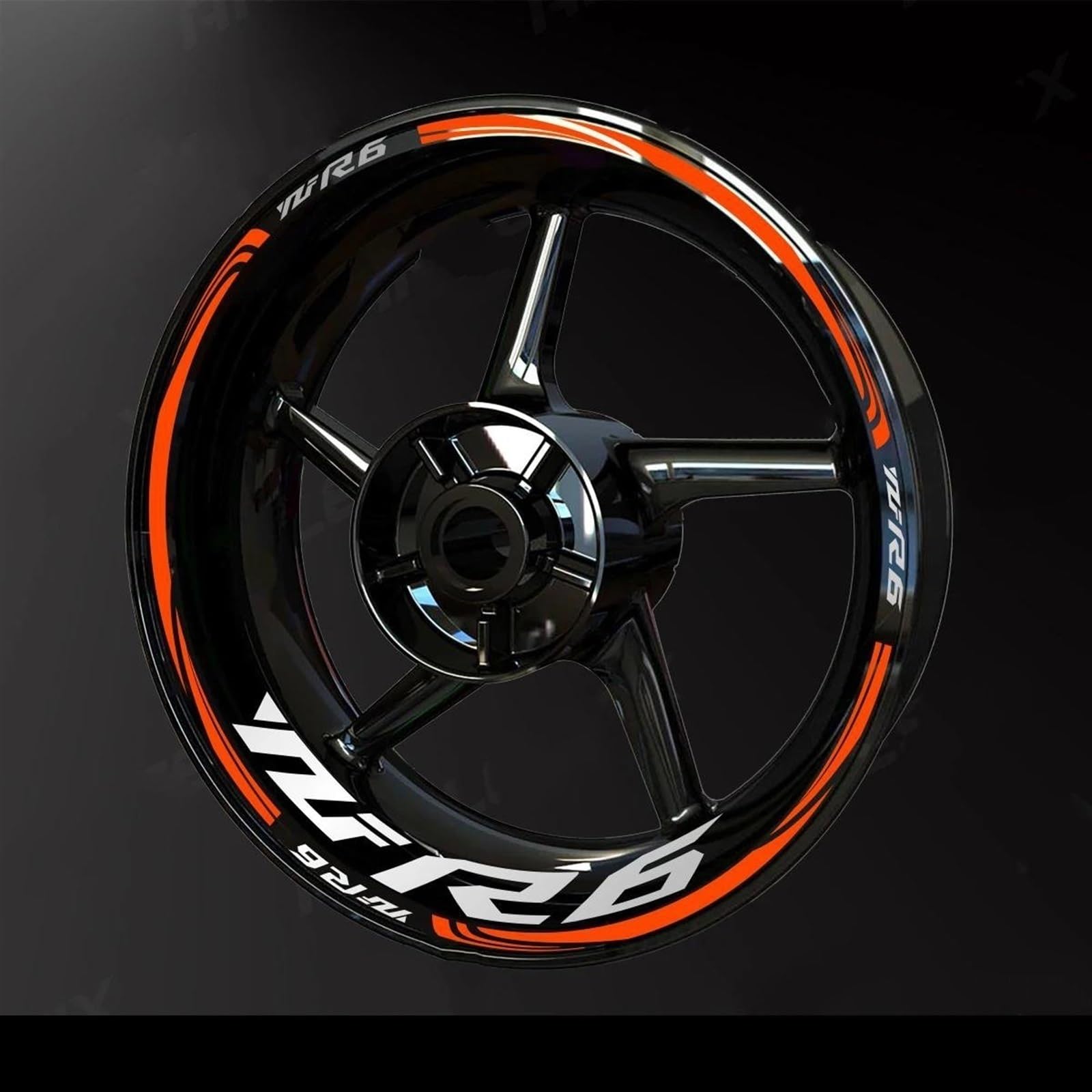 Motorcycle Accessories Wheel Stickers for Yamaha YZF R6 2017-2022 Reflective Rim Motorbike Waterproof Decals Decorative(Color15)