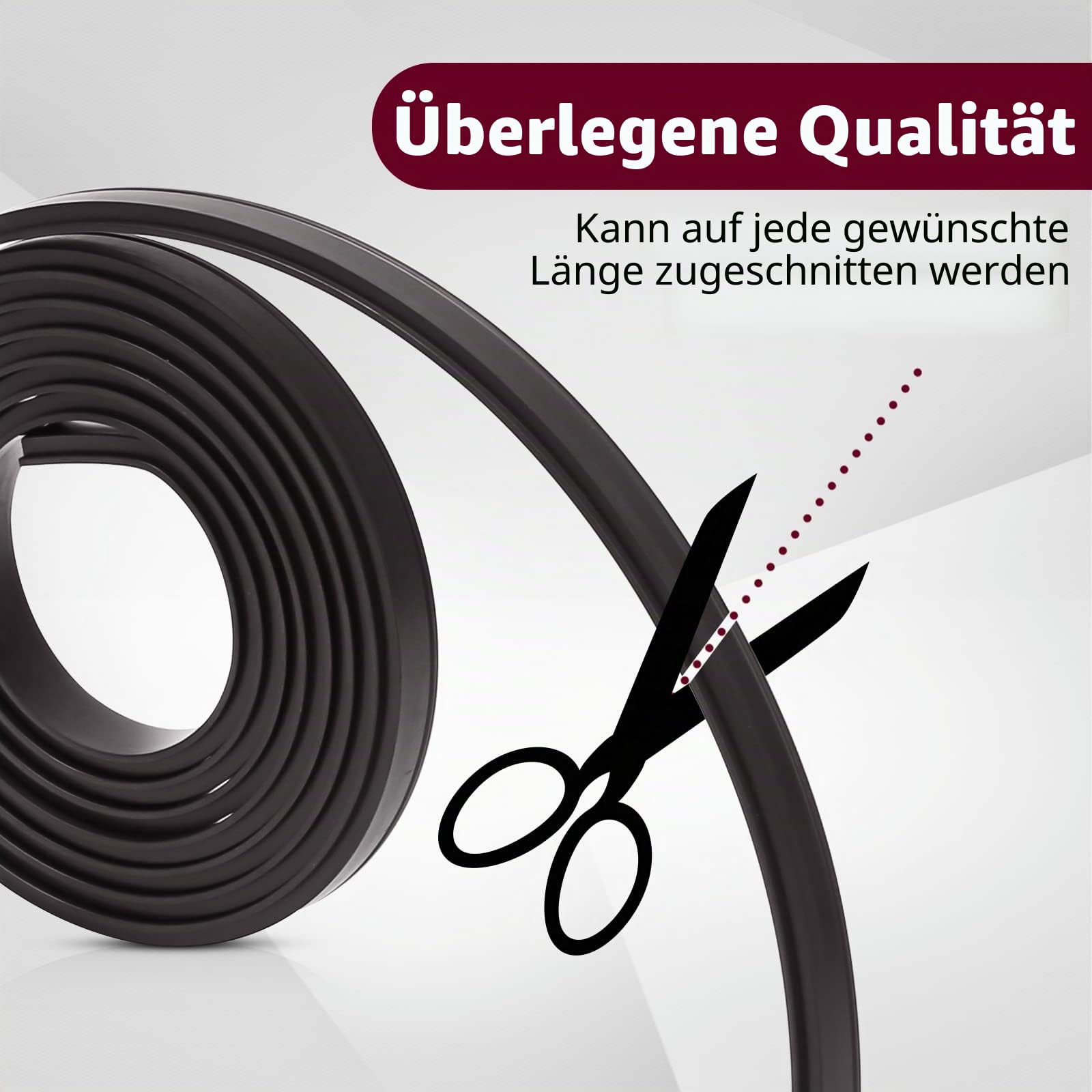 Magnetstreifen für Duschtür, flexibler Magnetstreifen, Duscheinsatz, Ersatz für gerahmte, halbgerahmte, schwingende Glasduschtür (2 Rollen, 160 cm pro Rolle)