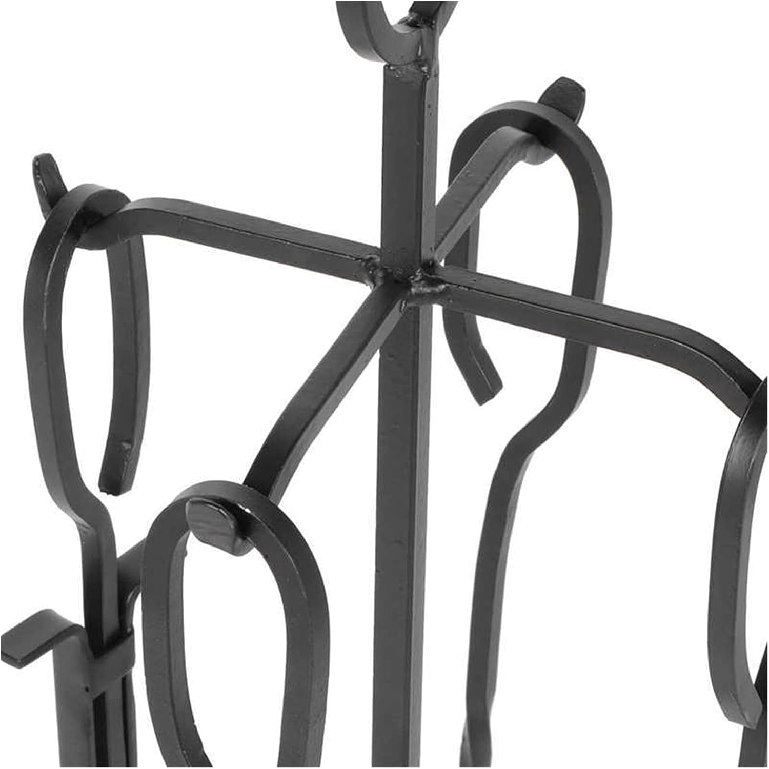 Fireplace Tools Sets 5Pcs Set Fireplace Tools Kit Wrought Iron Brush Shovel Tong Poker with Storage Stand Accessory Fireplace and Outdoor Fire Pit