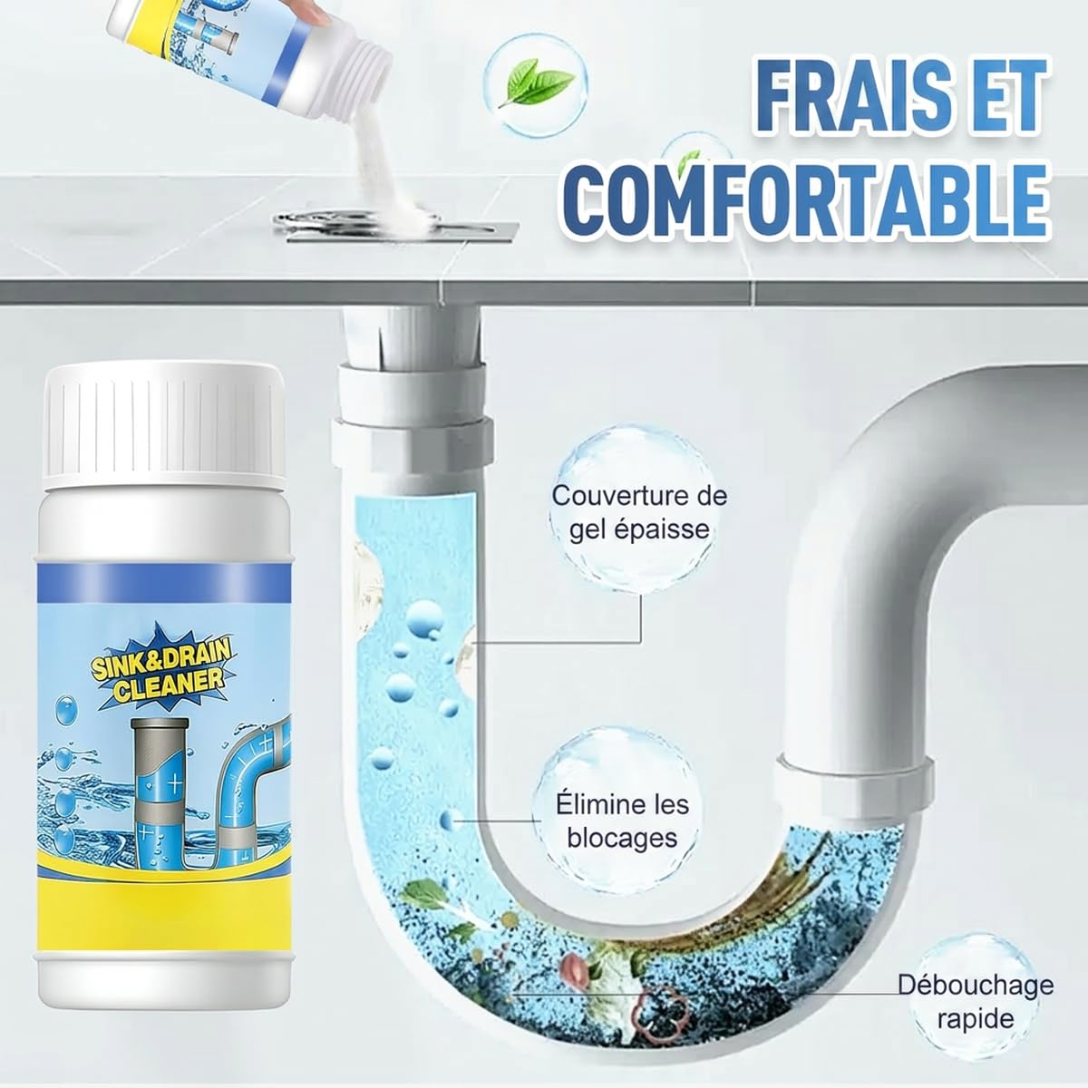 Furet Deboucheur Canalisation,Deboucheur Canalisation Professionnel, Deboucheur WC,Super Déboucheur Cheveux,Débouche WC,Évier,Douche – Élimine Cheveux,Graisses et Résidus Organiques (2 Pcs)