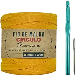 Kit Minha Primeira Bolsa Fio De Malha Círculo Para Iniciantes (Curry)