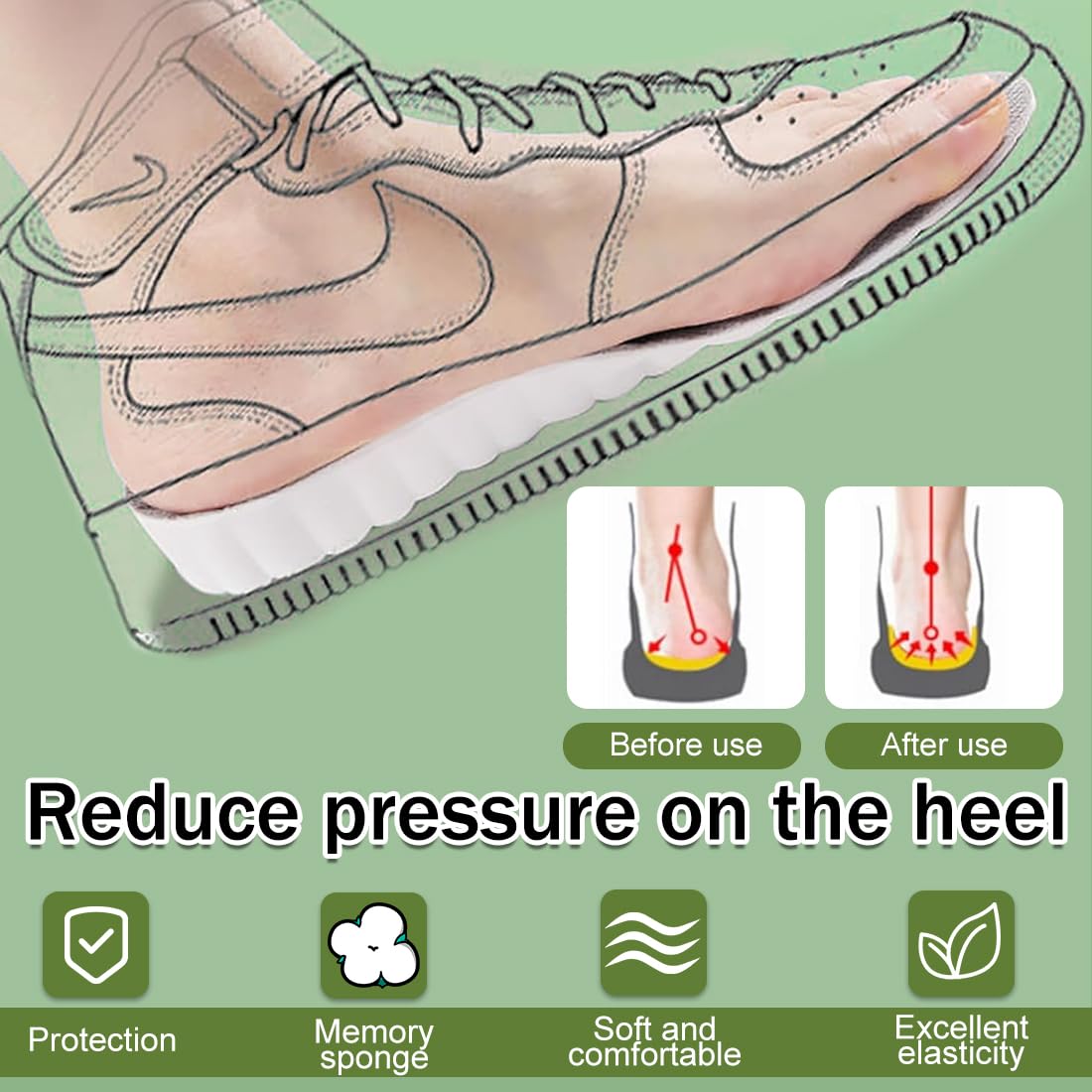 Solette in Memory Foam con Supporto per l'Arco Plantare, Inserti per Scarpe da Ginnastica, Traspiranti e Ammortizzanti, Comode per Ammortizzazione (47-48)