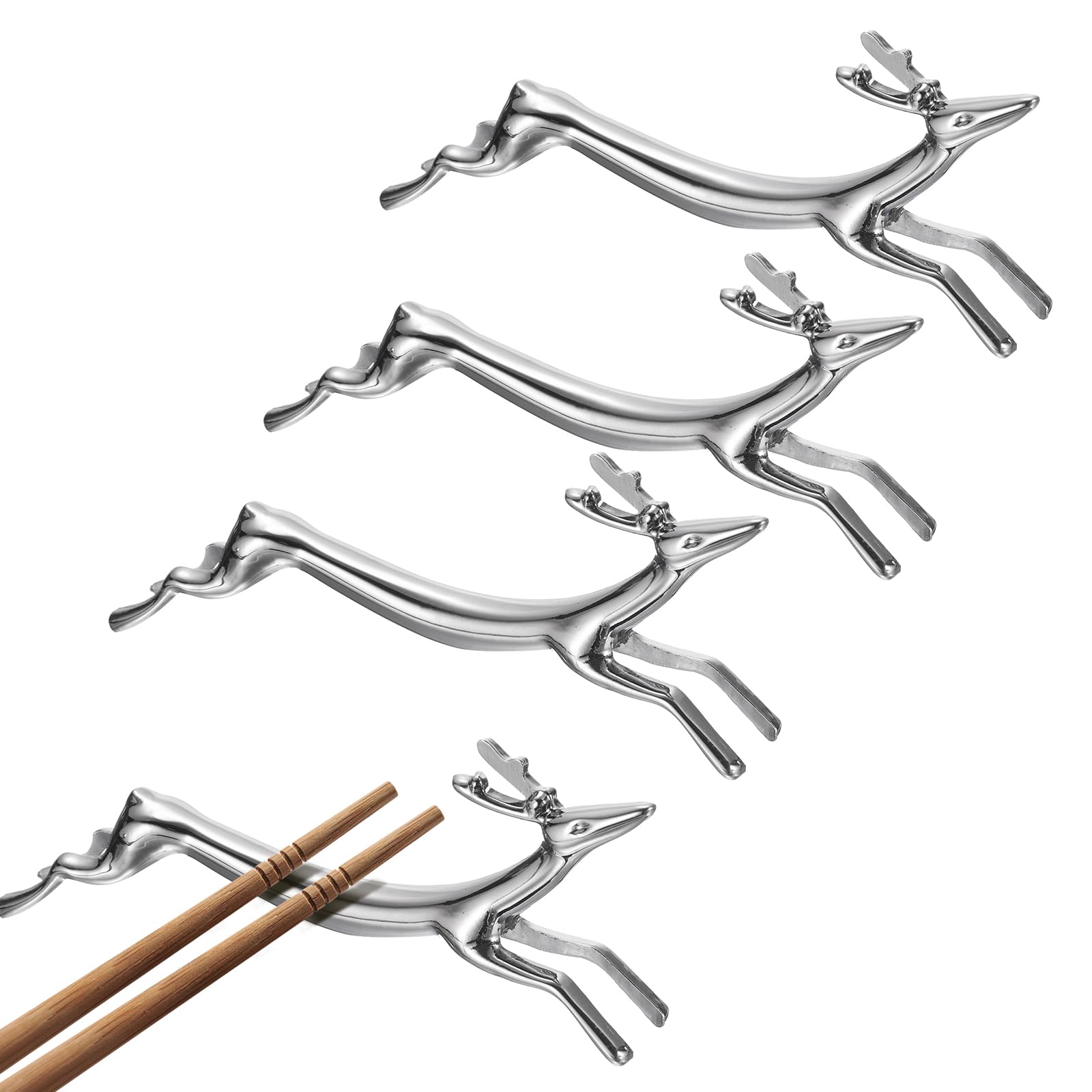 Repose-baguettes cerf en zinc argenté pour éviter les taches sur la nappe