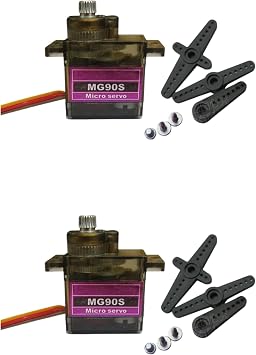 MG90S Micro Servo Kit - Metal Gear Mini Servos for RC Models, DIY Robotics, Arduino Projects 0-180  2