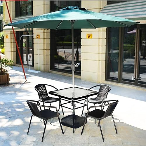 Miniatura 3 de DIMAR GARDEN Mesa auxiliar de 32 pulgadas para exteriores con agujero para paraguas, mesa de bistró cuadrada para patio con parte superior de