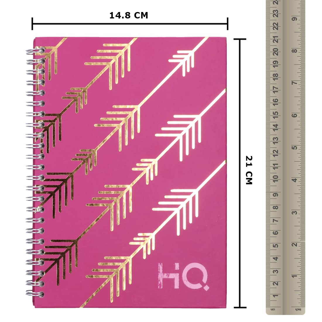Navneet HQ | Hardcover-Notizbuch – Corporate Edge (Grau) für Büro und Beruf | Spiralbindung und Folienprägung | Einzeilig | A5-Format - 21 cm x 14,8 cm | 192 Seiten