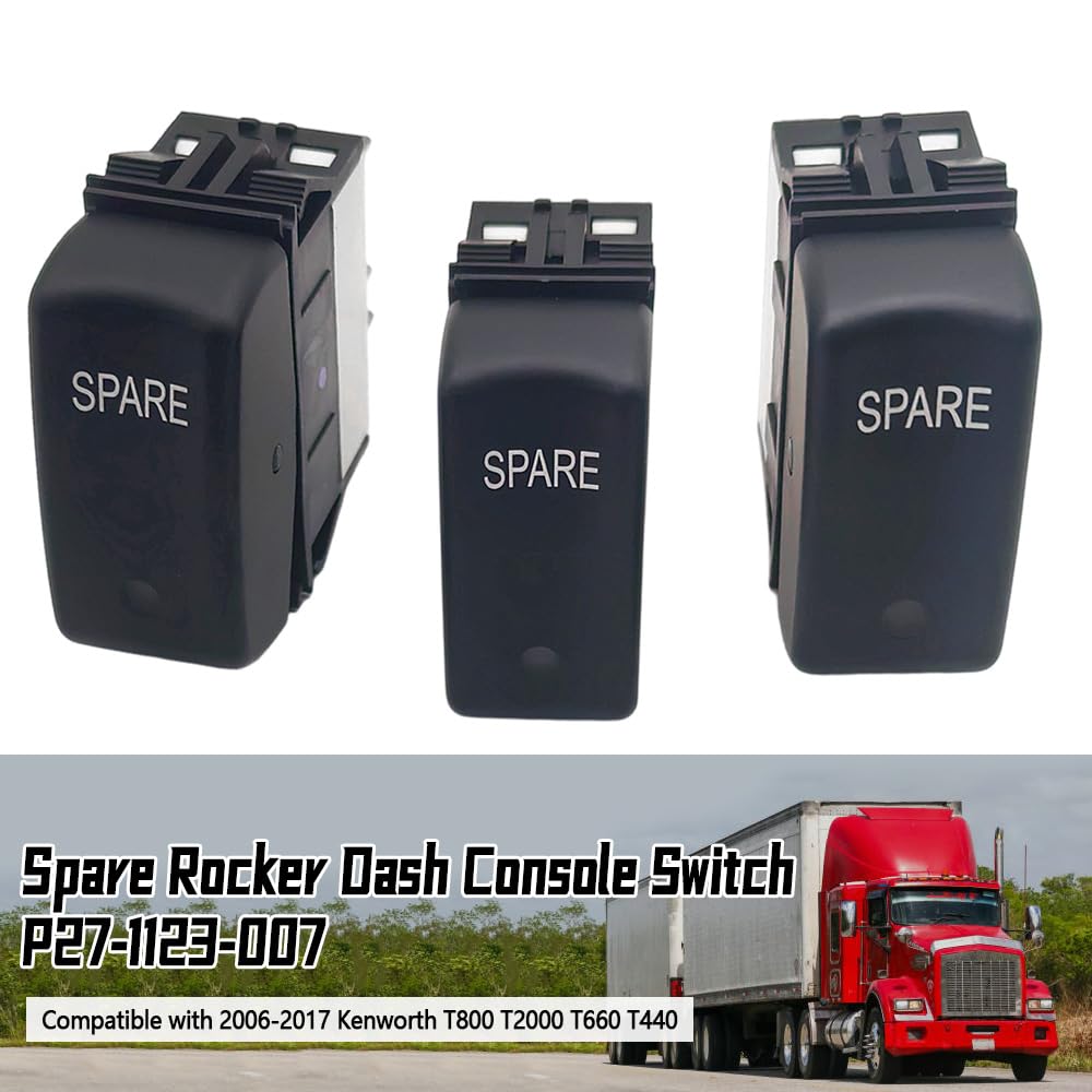 P27-1123-007 P271123007 Spare Rocker Dash Console Switch, Compatible with Kenworth T800 T2000 T660 T440 2006-2017, 3Pcs