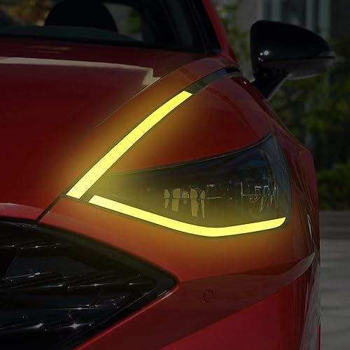 Miniatura 6 de TOMALL Láminas de vinilo para marcadores laterales de faros y espejos laterales con tinte ahumado compatibles con Hyundai Sonata 2020-2022,