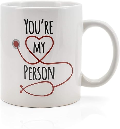 Surreal Entertainment Greys Anatomy You're My Person Taza de café de cerámica | Taza coleccionable de celebración de la amistad | Capacidad para 16