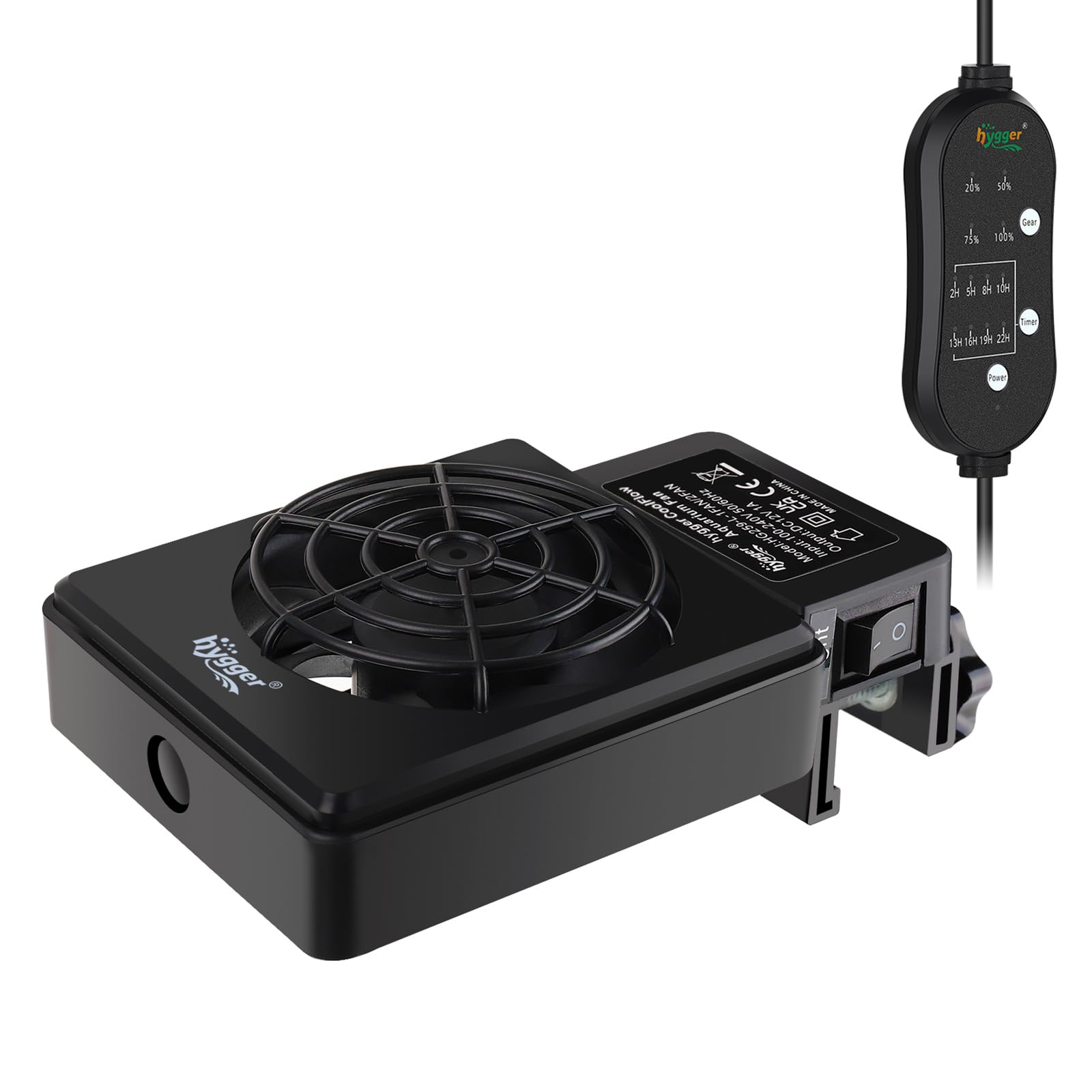 hygger Aquarium Cooling Fan Quiet Fish Tank Chiller with Adjustable Speed & Timer Aquarium Cooler for Axolotl Tank/Terrarium/Saltwater/Freshwater Accessories