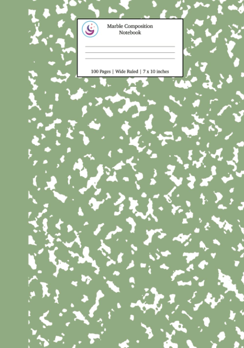 Marble Composition Notebook Wide Ruled: Sage Green Marble Hardcover Journal