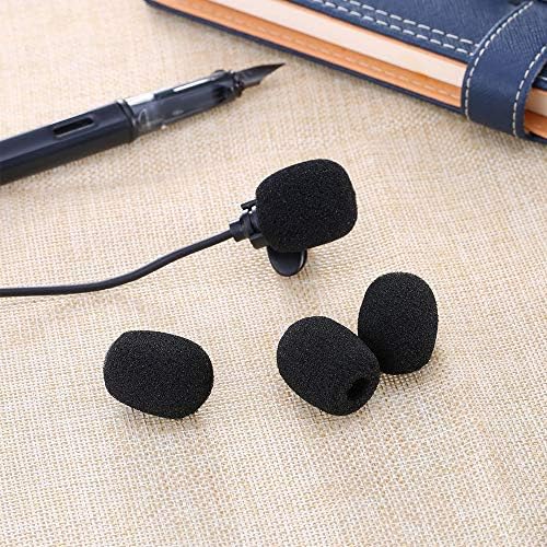 30 Pieces Microphone Covers, Foam Microphone Windscreen, Microphone Small Foam Covers, Mini Sponge Headset Cover Shield Protection for Classroom, Conference Room, News Interviews (Black)