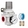 NANPU 3/8 NPT Air Regulator for Compressed Air System, 150 psi Steel-Protected Gauge