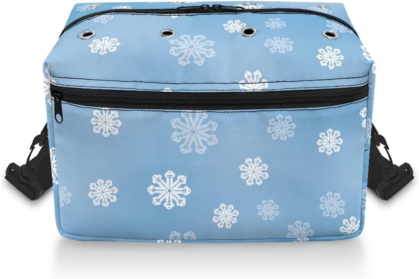 Vanideaoty Snowflakes Knitting Needle Case with Handle Crochet Storage Organizer Adjustable Lightweight for Women Girls