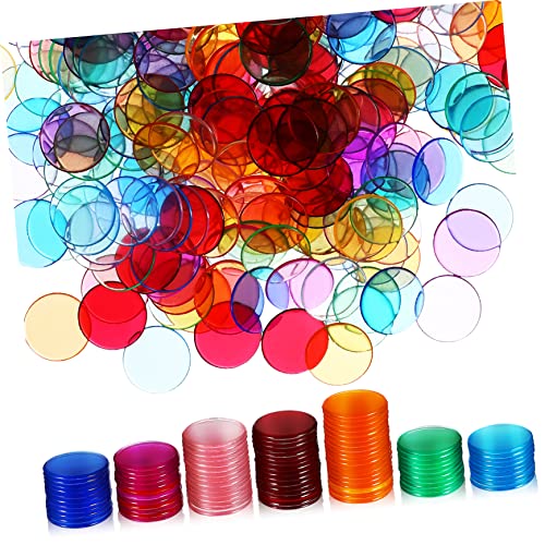 Abaodam 300 Pcs Bingo Chips for Bingo Games Black Plastic Round Markers Counting Chips for Teaching Entertainment