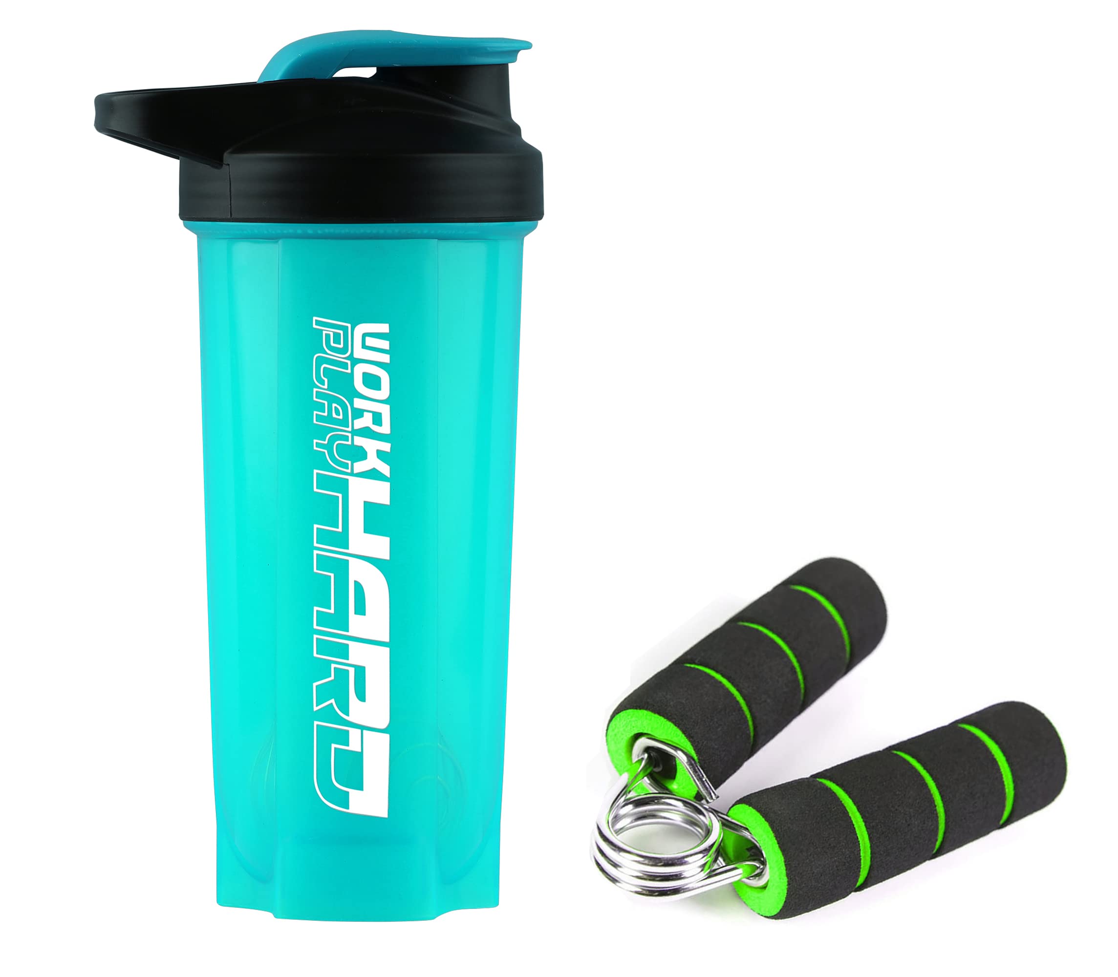 700ml Gym Shaker Bottle and Gym Mini Gripper For Boys and Girls. / Stainless Steel Spring/Anti-Slip Foam Handles/Protein Shaker/Leakproof Shaker. (Pack Of 2). (Sea Green)-image-49