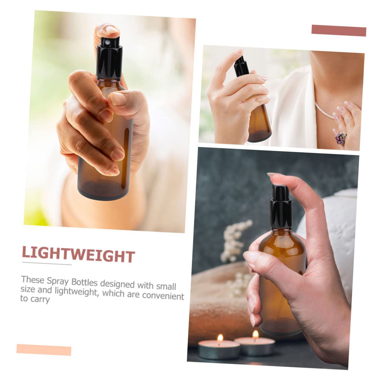 12x 30ml Glas Sprühflaschen für Ätherische Öle, Braun | Wiederbefüllbar, Lichtdicht, Reisetauglich für Geschäftsreisen, Kompakte Feinsprüher