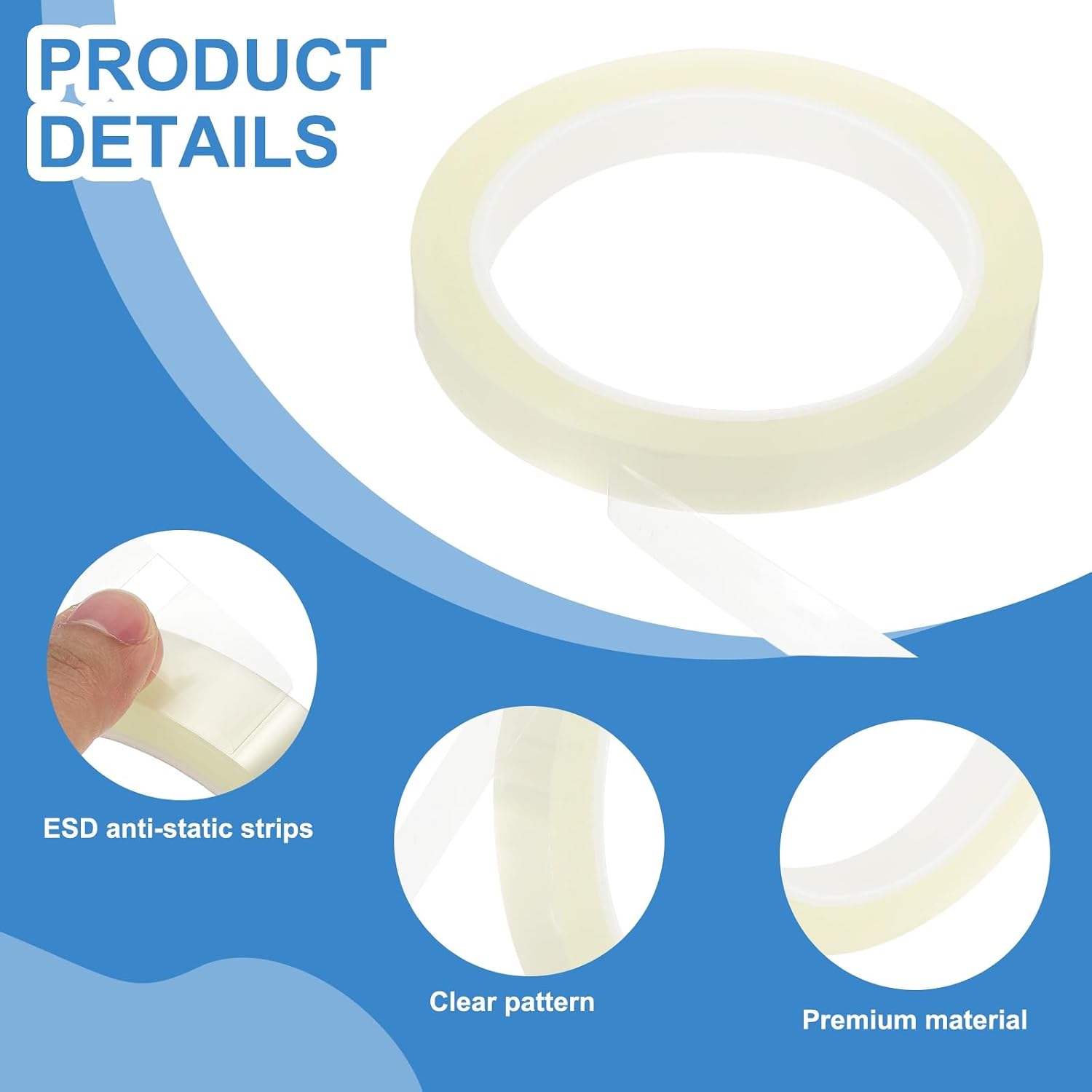PATIKIL 12mm x 50m Refrigerator Tape PET Fridge Non-Residual Adhesive Tape for Fixing Drawer Refrigerator Air Conditioner Printer, Clear