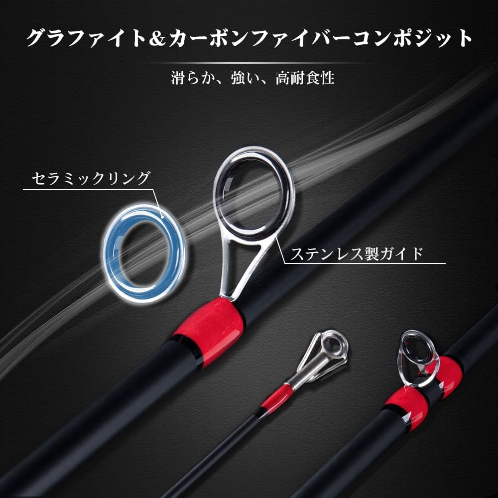Amazon | Goture バスロッド 2ピース 24Tカーボン製 1.68m 選べる M