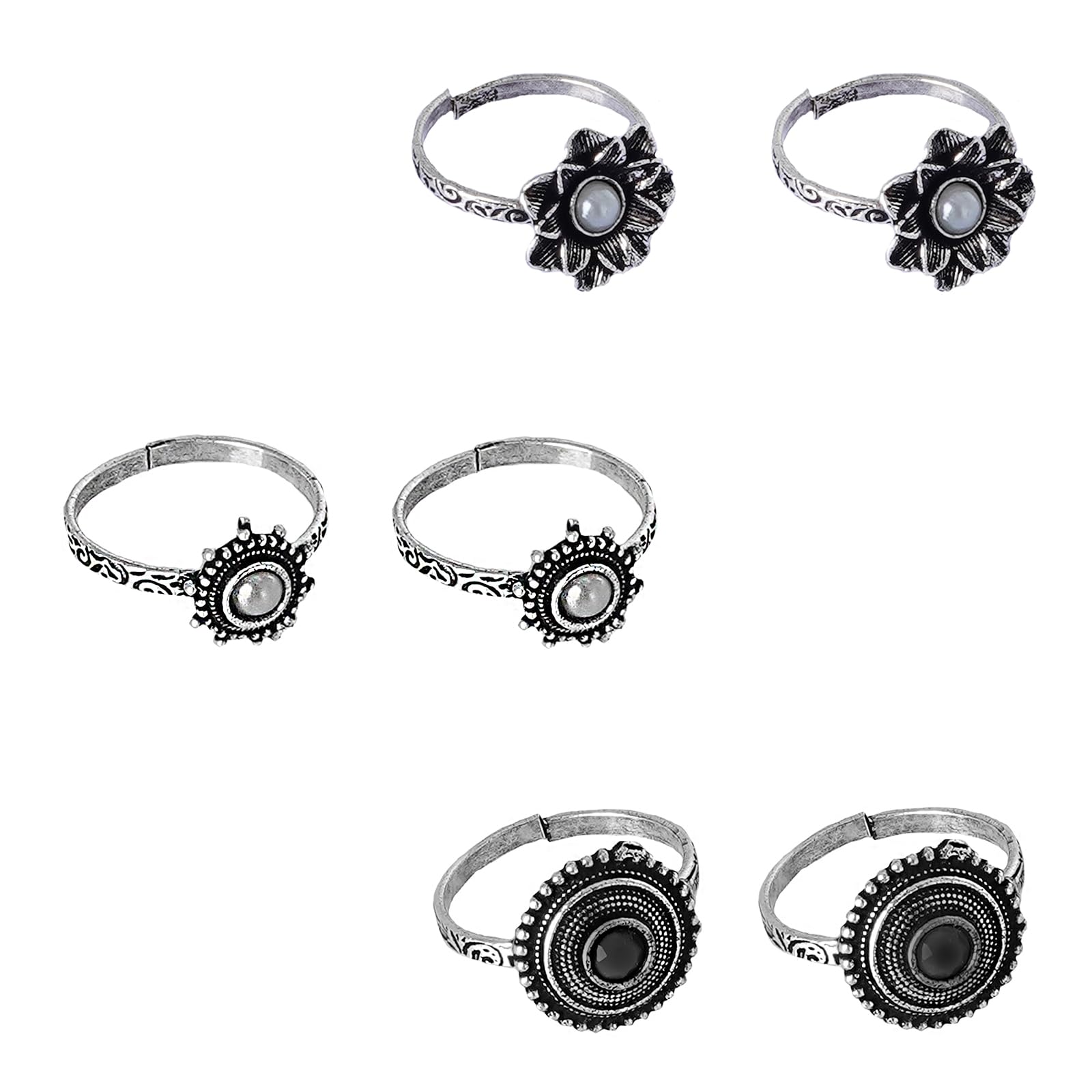 Aindri Set of 3 Silver Toe Rings-image-31