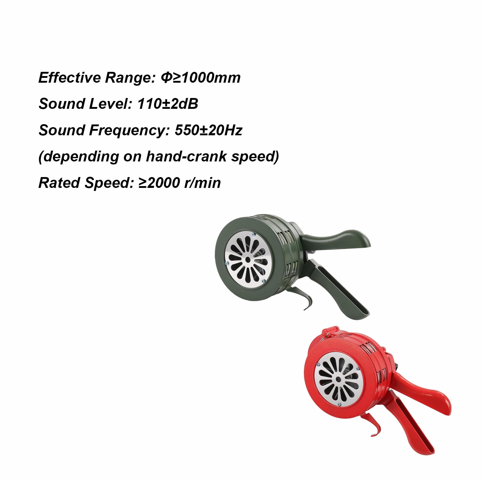 Alarme de sécurité d'urgence portable verte en alliage d'aluminium 110 dB pour auto-protection, maison, extérieur
