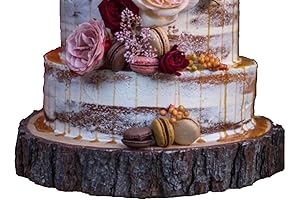 12 inch Rustic Wooden Wedding Cake Stand, Perfect for Rustic Wedding Celebrations