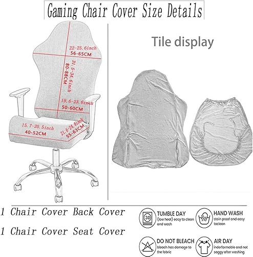 Miniatura 9 de Fundas ergonómicas para silla de oficina, de poliéster elástico, repelente al agua, jacquard, para adultos, videojuegos, reclinables, carreras (sin