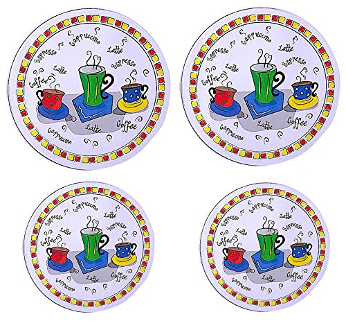 Electric Stove Burner Range Covers Decorative Set of 4 (Cups)