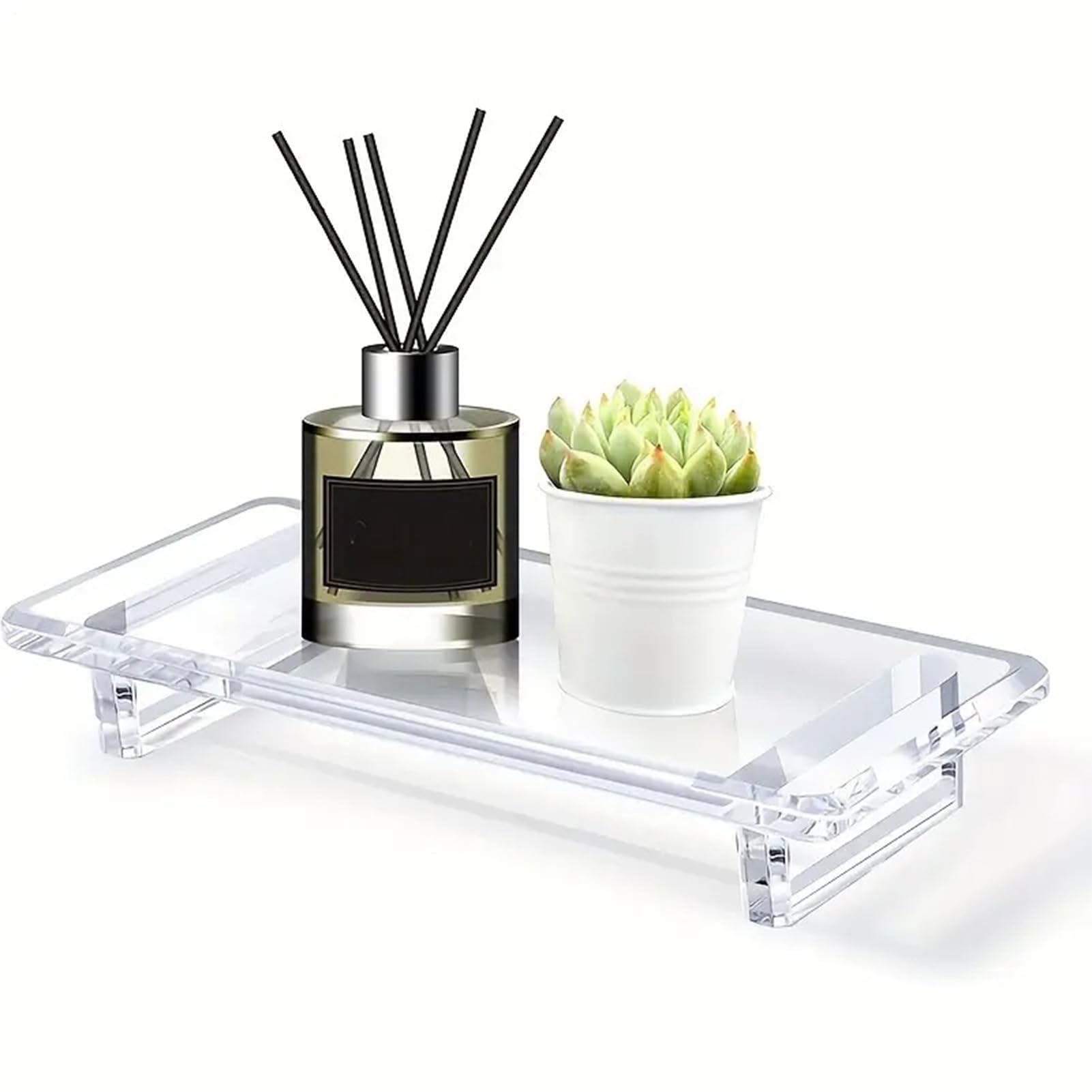 Rangement salle de bain efficace grâce au plateau en acrylique antidérapant