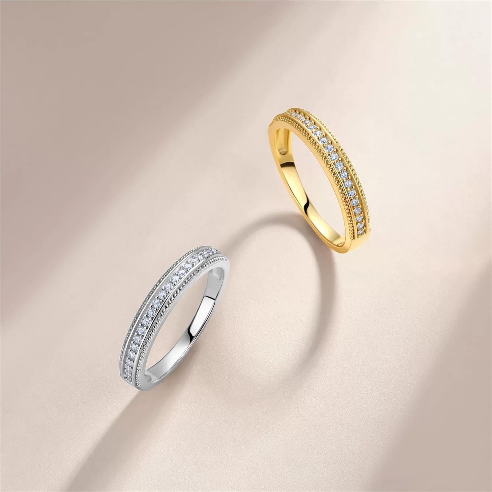Plata 925 Eternidad Moissanita Anillo for Mujer Hombre