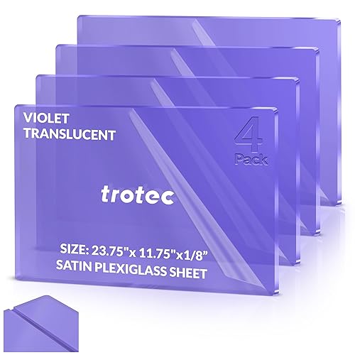 Miniatura 8 de Trotec  Hoja de plexiglás satinado translúcido  4 piezas  Mate  Hierba de limón translúcida  23.75 x 11.75 x 18 pulgadas  Acrílico no reflectante