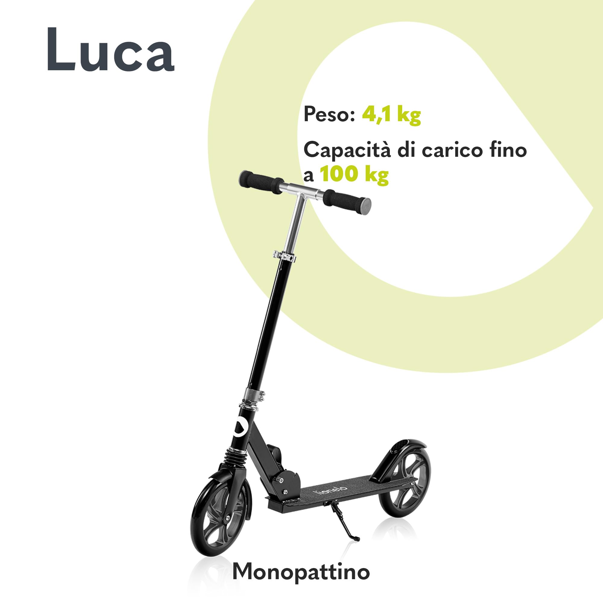 LIONELO LUCA Monopattino pieghevole per Bambini e adulti fino a Regiolable e leggero solo Costruzione solida Ruote Ammortizzatori ShockResist, Freno